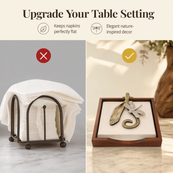 Wooden Napkin Holder – Silver Gold Ornament