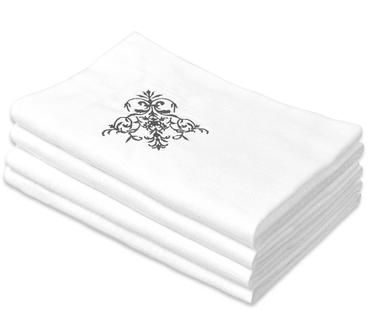 White Wedding Napkins - Victorian Napkins