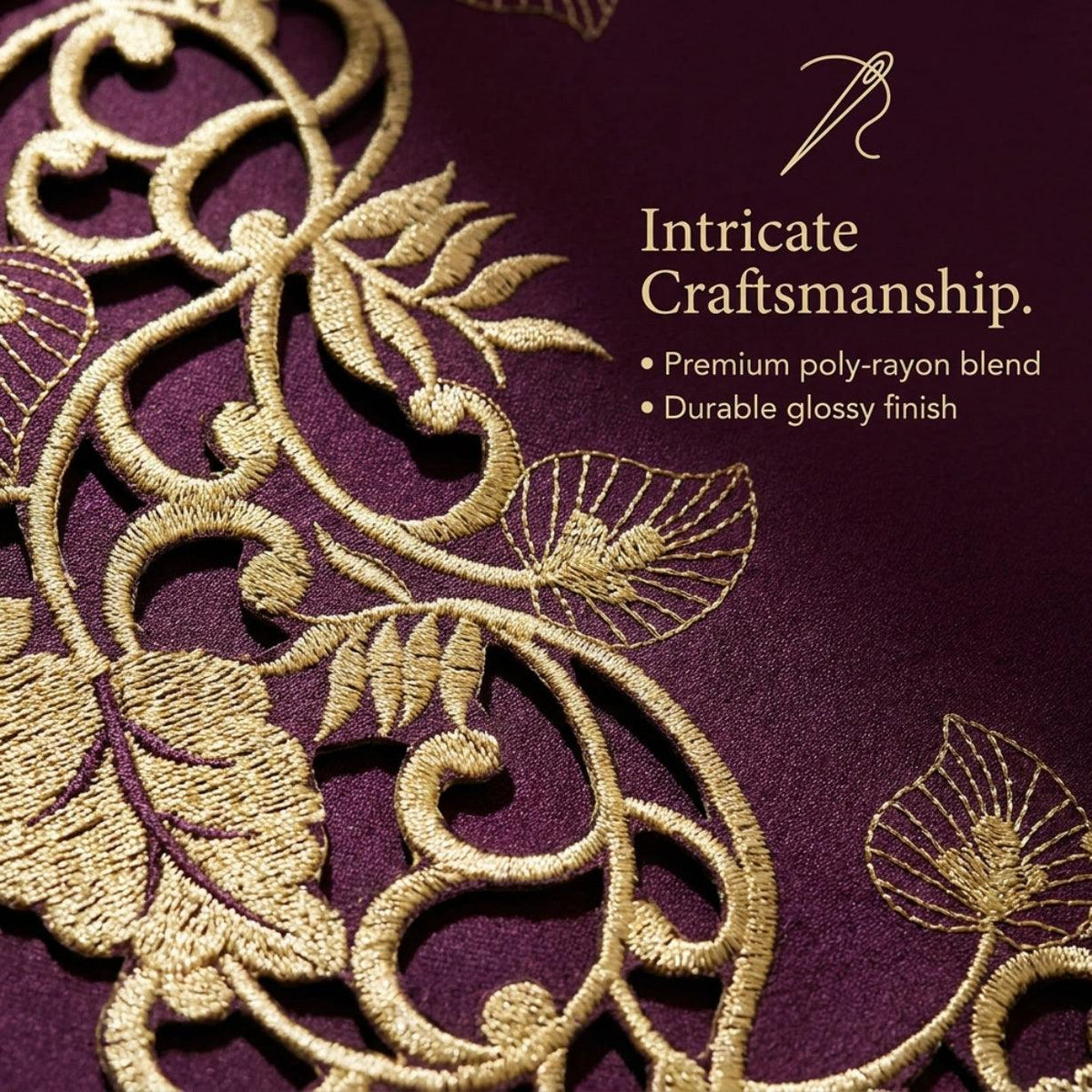Purple Gold Placemats – Velvet Plum, 12x18 Inch