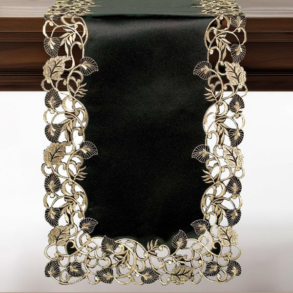 Black Gold Table Runner – Midnight Gold, 14x108 Inch