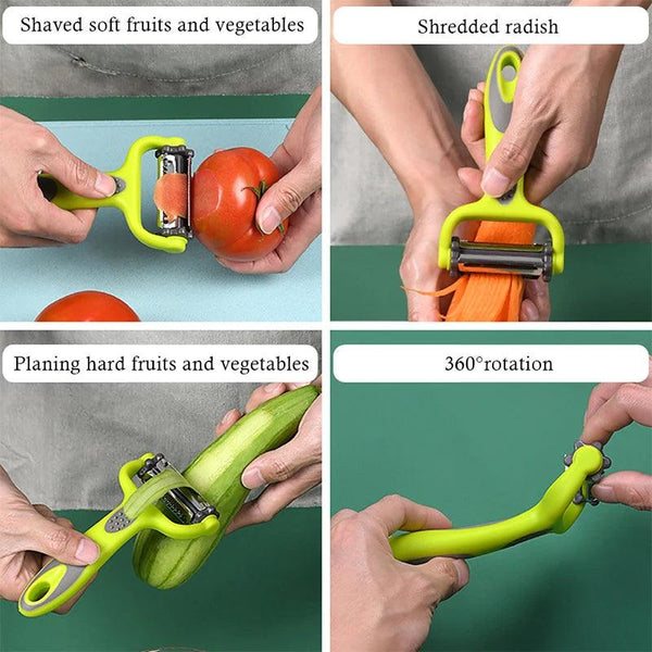 3 In 1 Rotary Peeler Fruit Vegetables Cabbage Graters Salad Carrot Potato Slicer Kitchen Multifunction Grater Julienne Peeler