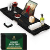 Foldable Bathtub Caddy Tray, Black