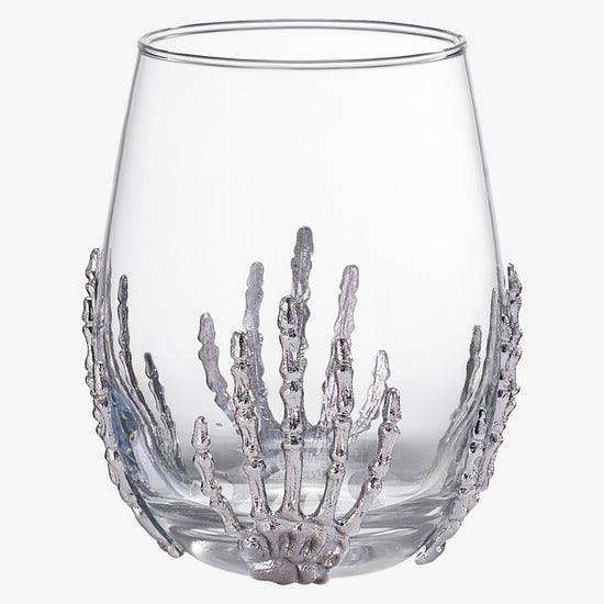 Stemless Skeleton Wine Glass | SINGLE | 17oz Halloween Skeleton Glasses 5
