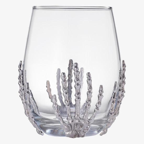 Stemless Skeleton Wine Glass | SINGLE | 17oz Halloween Skeleton Glasses 5
