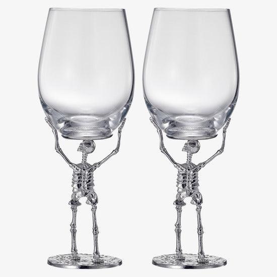 Stemmed Skeleton Wine Glass | Set of 2 | 19oz Halloween Skeleton Glasses 10