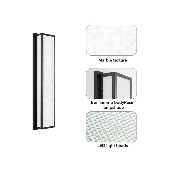 IP65 Waterproof Marble Front Porch Light Exterior Wall Sconce