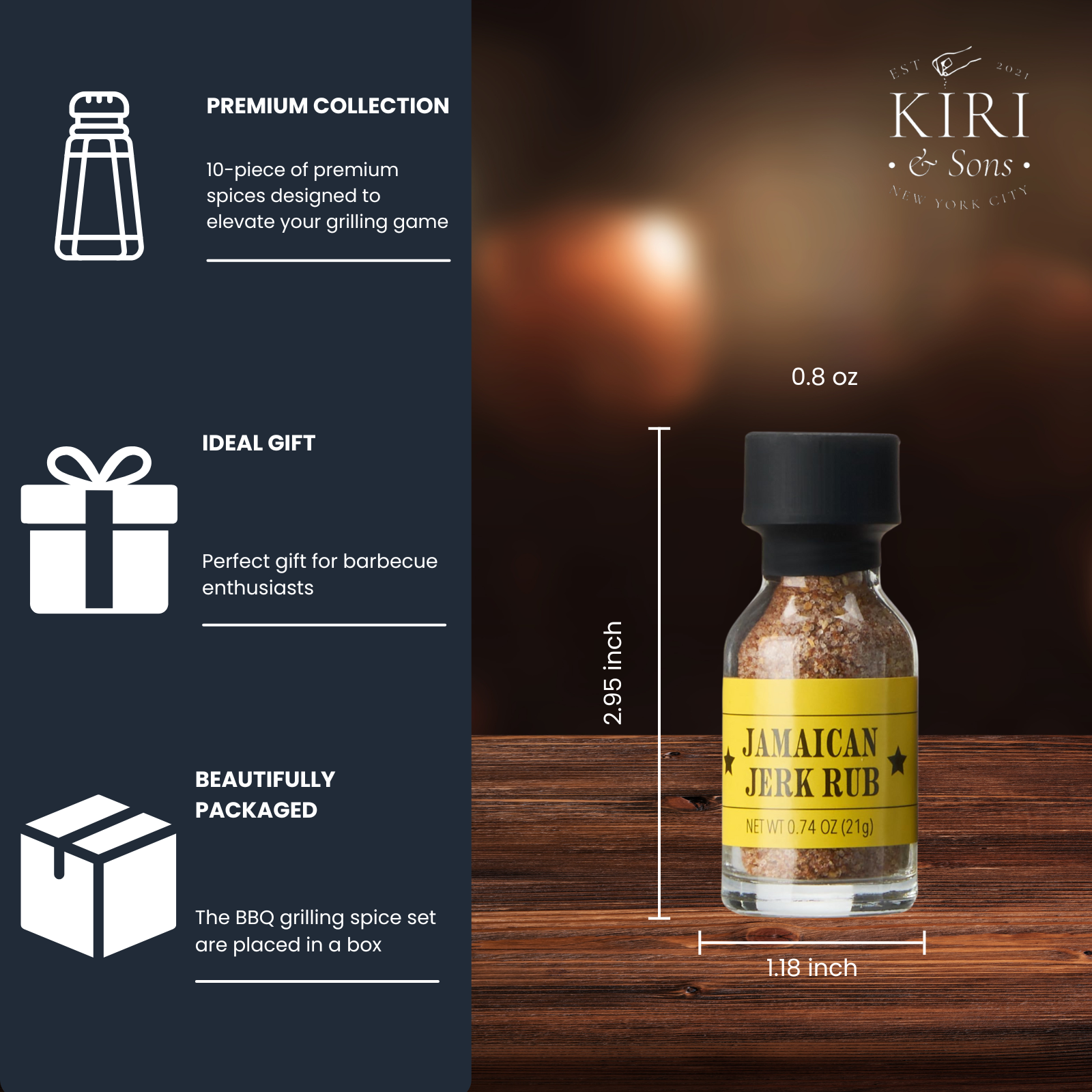 Smokehouse BBQ Gourmet Grilling Spice Set | 10-Set | Glass Bottle Seasonings, Grill Seasoning Flavors Include Caribbean, Jamaican Memphis, Jalapeno Rub, Montreal, Cajun Chili Garlic & More