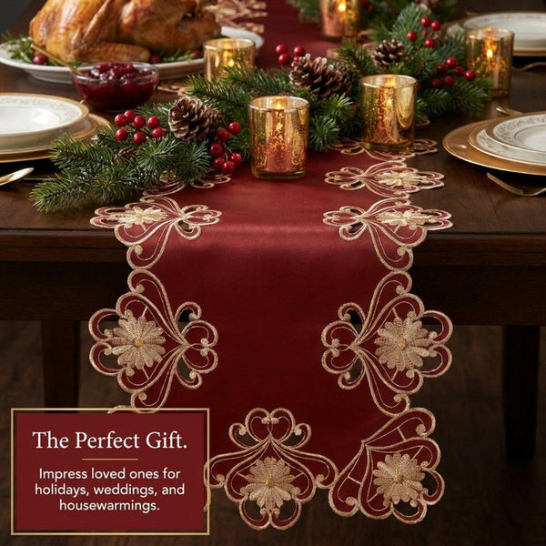 Red Lace Table Runner – Imperial Red, 14x108 Inch