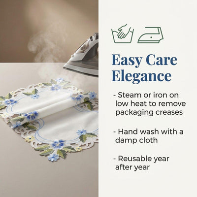 Blue Green Lace Runner – Eternal Grace, 14x108 Inch