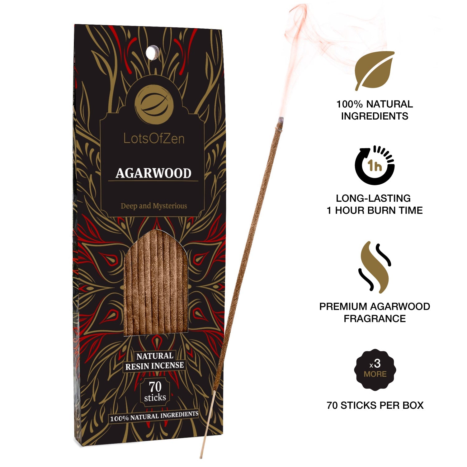 Sandalwood Incense Sticks (70 Pack)