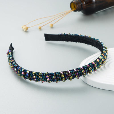 Hair Hoop Hand-woven Beaded Headband Female Baroque Sponge Hair Bundle Korean Face Wash Hair Accessories