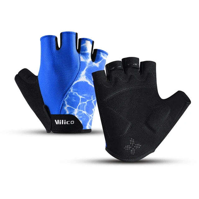 Outdoor Sports Fitness Half Finger Cycling Gloves Silicone Shock Absorbent Breathable Wear Resistant Half Finger Cycling Gloves