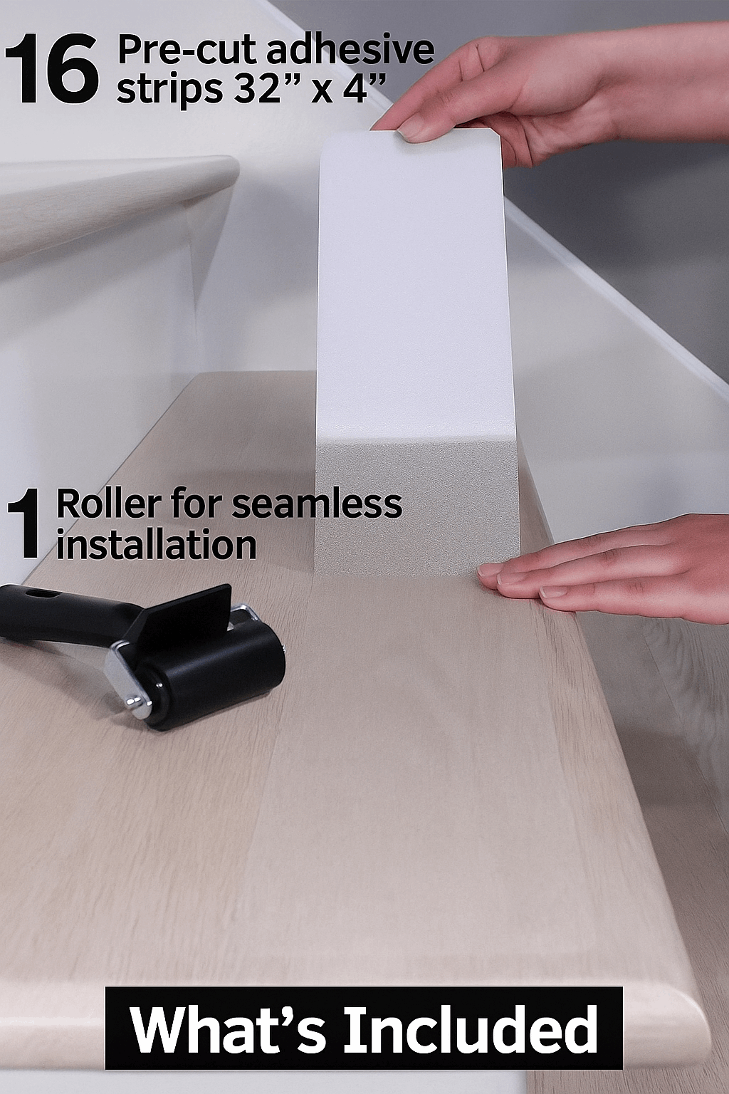 16 Pack Non-Slip Stair Treads, 4