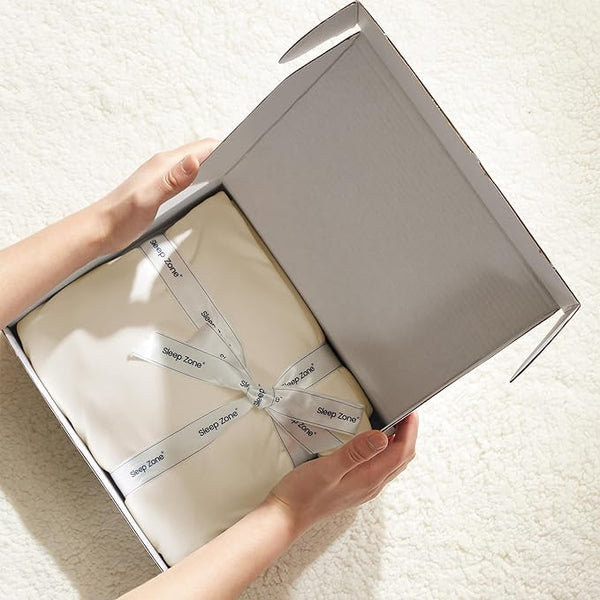 100% Microfiber Jersey Knit Sheet Set with Pillowcases-Beige Sleep Zone