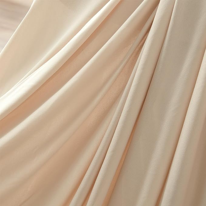 100% Microfiber Jersey Knit Sheet Set with Pillowcases-Beige Sleep Zone