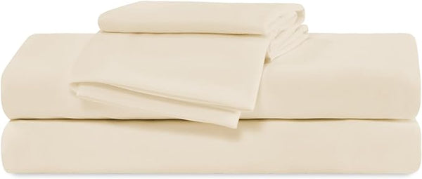 100% Microfiber Jersey Knit Sheet Set with Pillowcases-Beige Sleep Zone