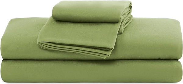 100% Microfiber Jersey Knit Sheet Set with Pillowcases-Green Sleep Zone