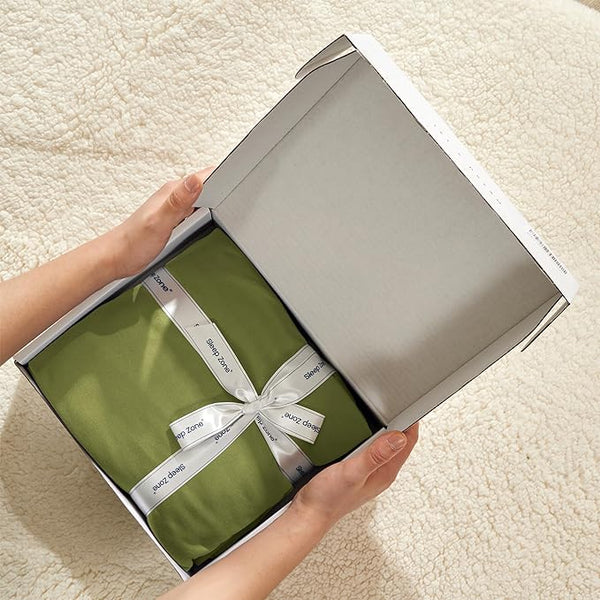 100% Microfiber Jersey Knit Sheet Set with Pillowcases-Green Sleep Zone