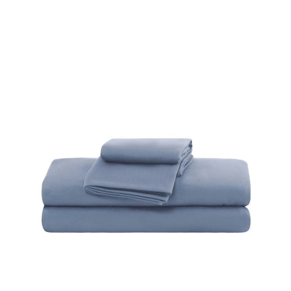 100% Microfiber Jersey Knit Sheet Set with Pillowcases-Stone Blue Sleep Zone
