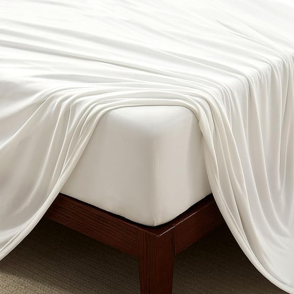 100% Microfiber Jersey Knit Sheet Set with Pillowcase-White Sleep Zone