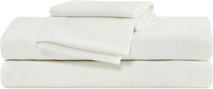 100% Microfiber Jersey Knit Sheet Set with Pillowcase-White Sleep Zone