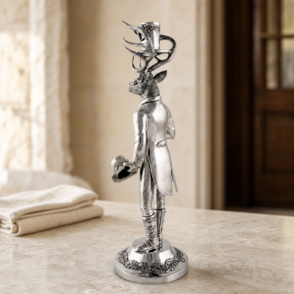 Gentleman Elk Tall Candlestick