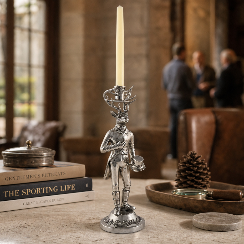Gentleman Elk Tall Candlestick