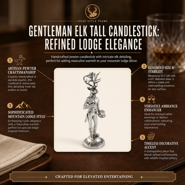 Gentleman Elk Tall Candlestick