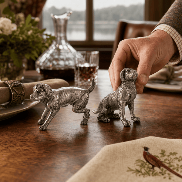 Pewter Spaniel Salt & Pepper Set