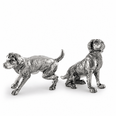 Pewter Spaniel Salt & Pepper Set