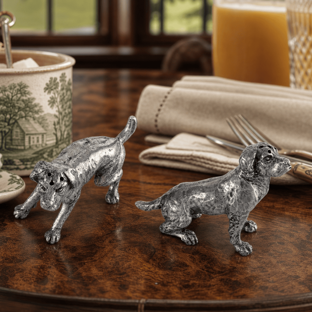Pewter Spaniel Salt & Pepper Set
