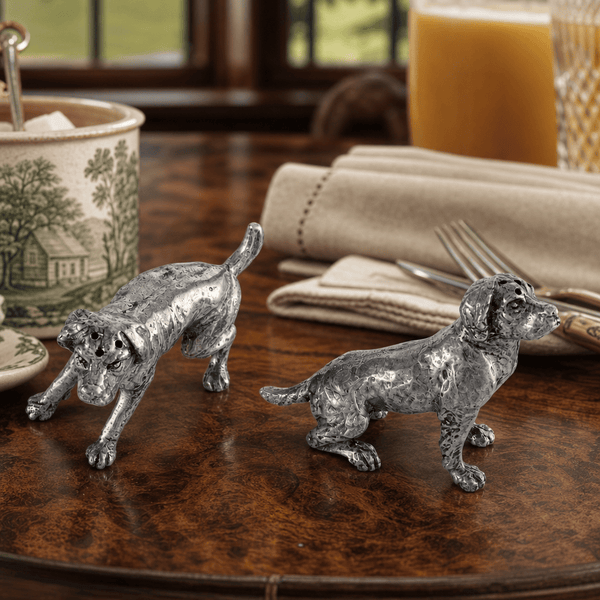 Pewter Spaniel Salt & Pepper Set