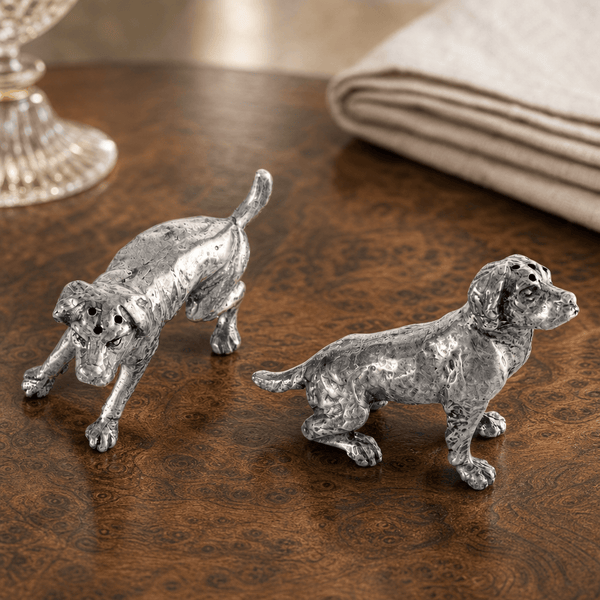 Pewter Spaniel Salt & Pepper Set