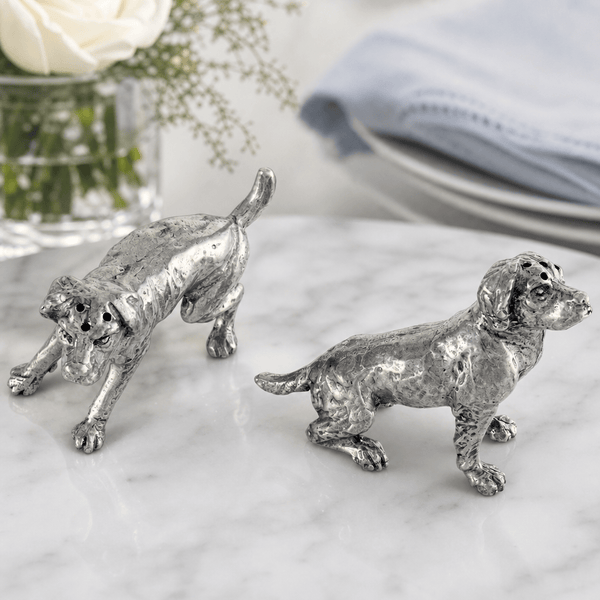 Pewter Spaniel Salt & Pepper Set