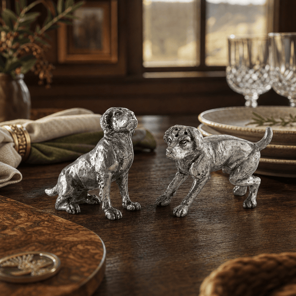 Pewter Spaniel Salt & Pepper Set