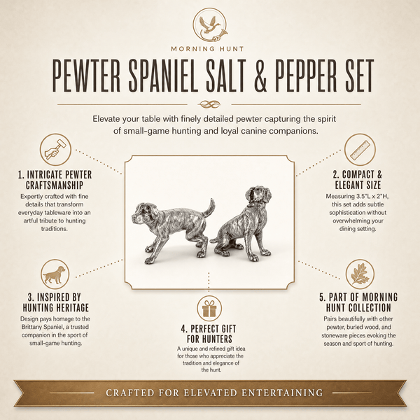 Pewter Spaniel Salt & Pepper Set