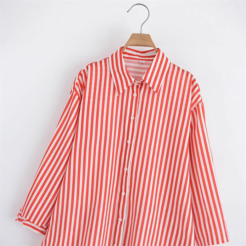 Long-Sleeved Fashion Loose Casual Design Sense Shirt Top