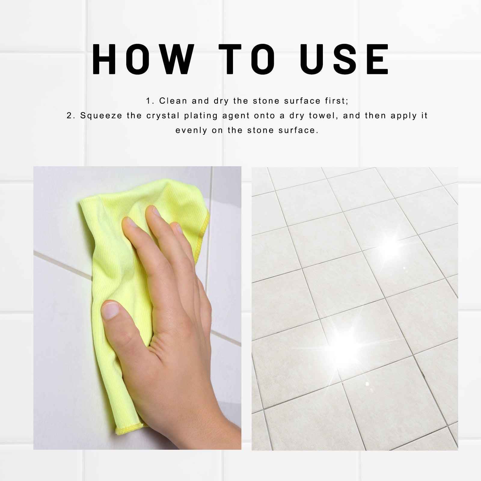 Stone Crystal Plating, Bathroom Floor Tile Clean Refresh Stone Polished Decontamination Clean