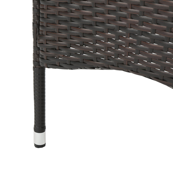 Clementine Outdoor Multibrown PE Wicker Dining Chairs (Set of 2)