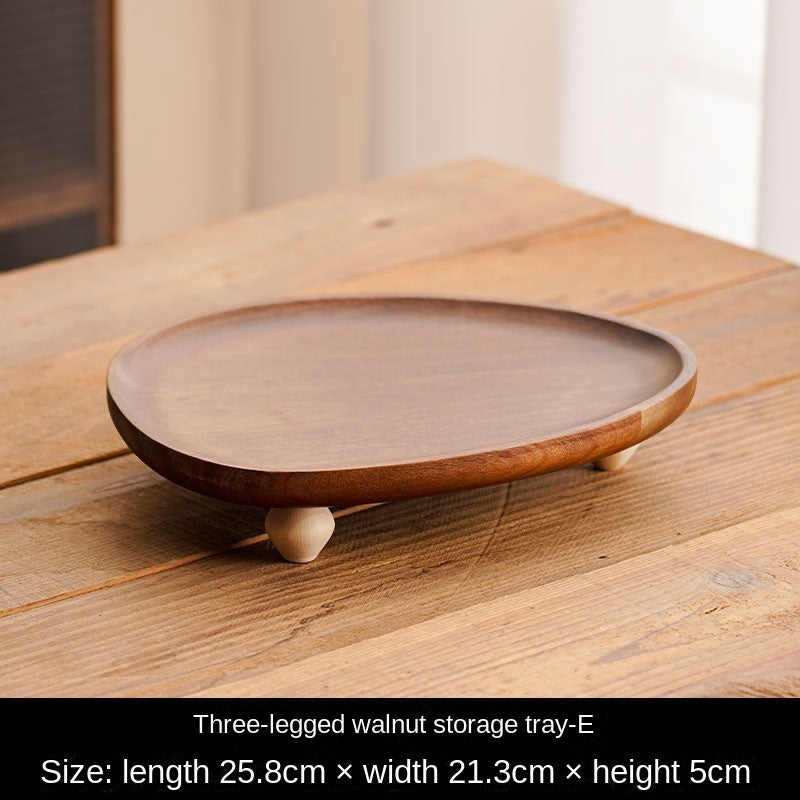 Rustic Wooden Tray Irregular Fruit Plate Dessert Plate Snack Home Storage Tray