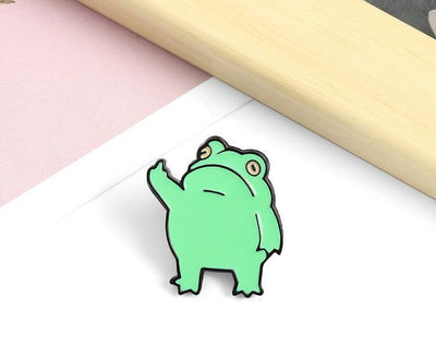 Funny Frog Enamel Pin Custom Cool Animal Brooches Bag Lapel Pin Cartoon Froggy Badge Jewelry Gift for Friends
