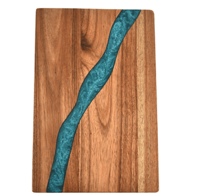 Heavy Duty Serving Tray Chopping Board With Ocean Wave  Epoxy Resin Wood Cutting Board