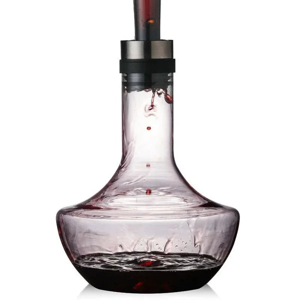 Wine Decanter Built-in Aerator Pourer Carafe Red Wine Decanter 100% Lead-free Crystal Glass Wine Hand-held Aerator