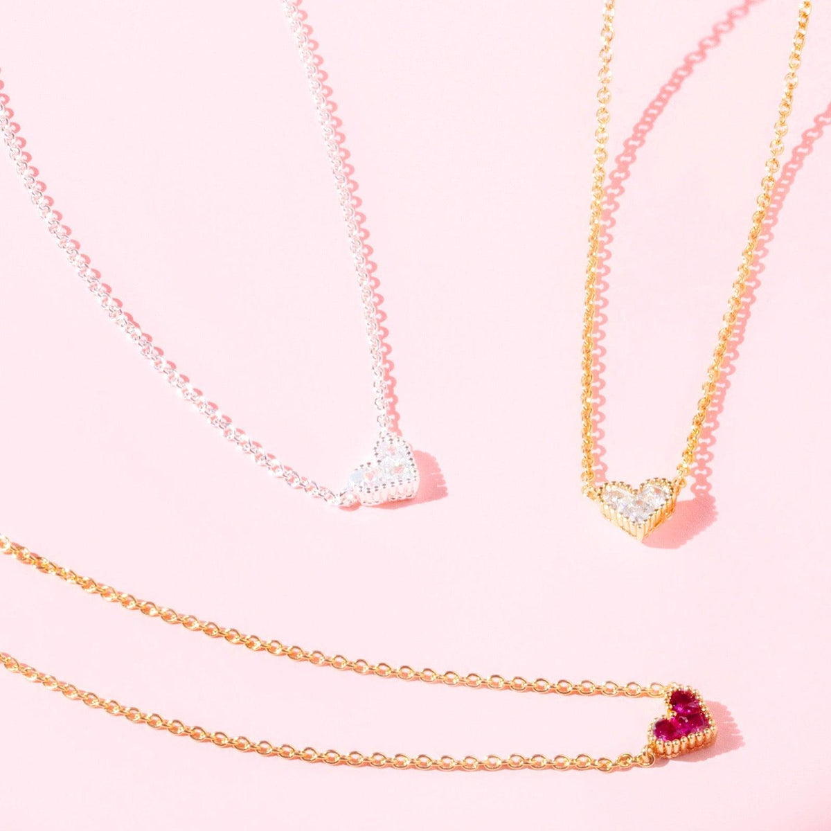 AC Heart Necklace with Gemstone