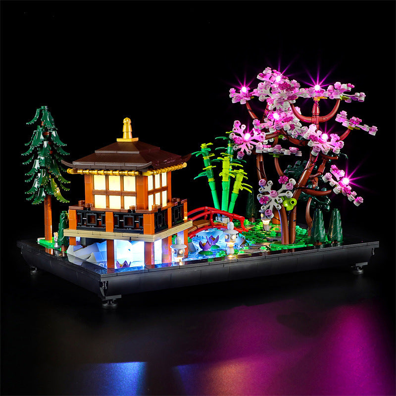 YEABRICKS is compatible with LEGO 10315 Peaceful Garden building blocks, LED lighting, creative accessories, and assembled lighting