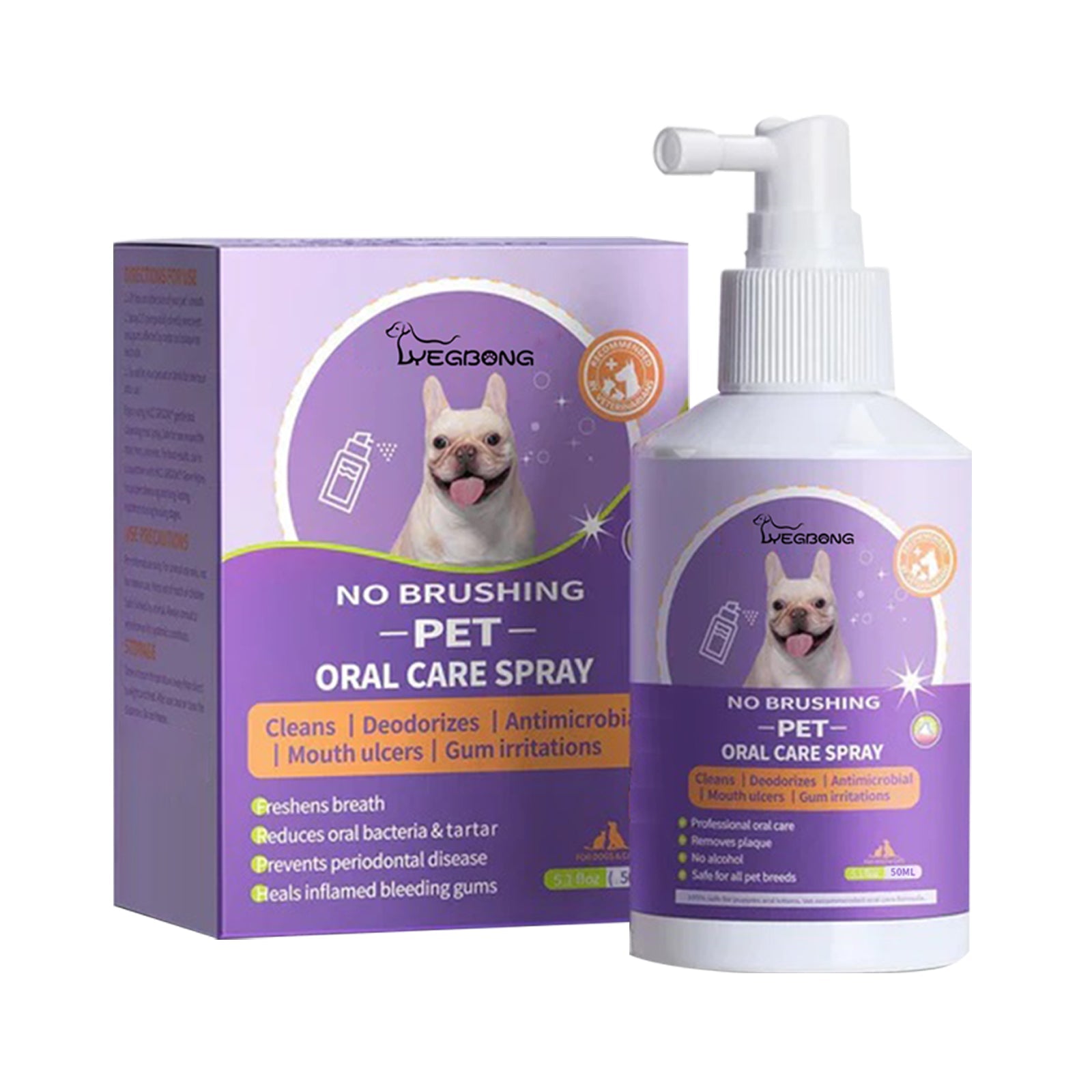 Dog And Cat Tooth Cleaning Spray, Pet Mouth Cleaning Breath Fresh Deodorizing Cleaning Spray