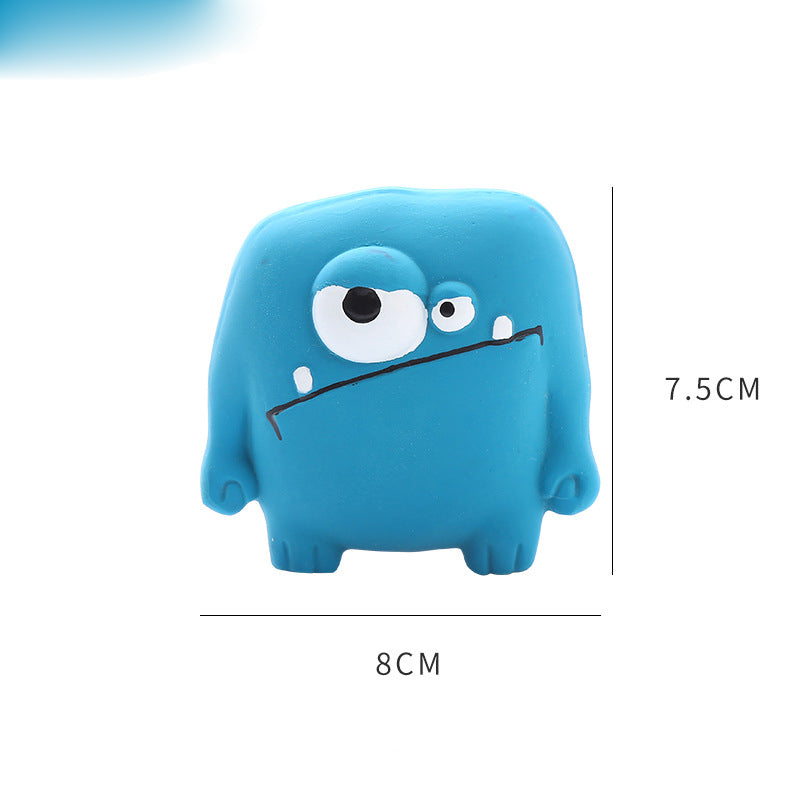 Cute Monster Shaped Latex Squeaky Dog Toy Durable and Easy to Clean Pet Toy