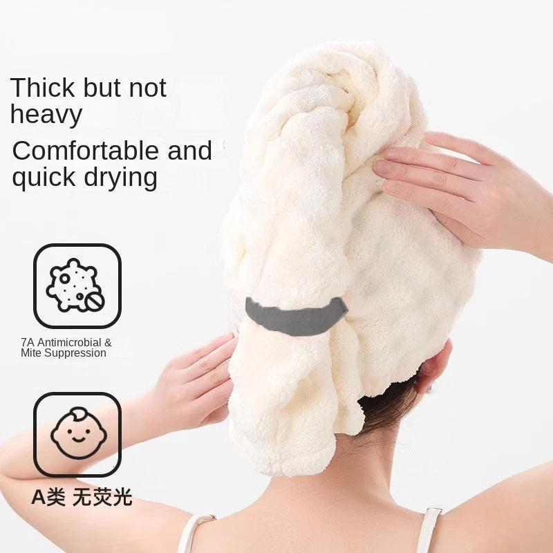 French Style Dry Hair Cap for Adults, Extra Large and Thick, Strong Water Absorption, Quick Drying Hair Care, One-Piece Head Wrap Dry Hair Towel