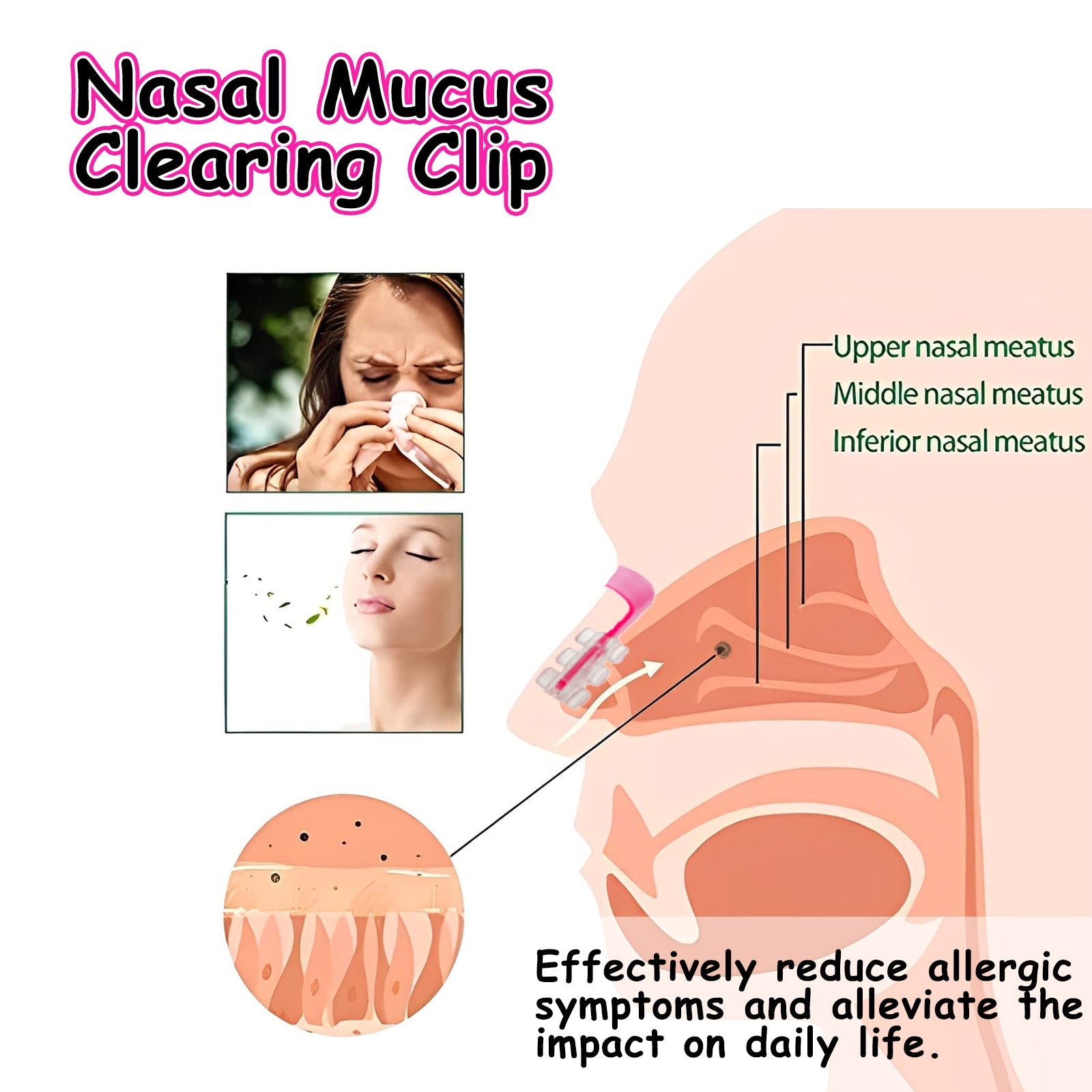Nasal Mucus Clearing Clip, Deep Cleaning Nasal Mucus To Relieve Nasal Congestion And Discomfort Breathing Smooth And Comfortable