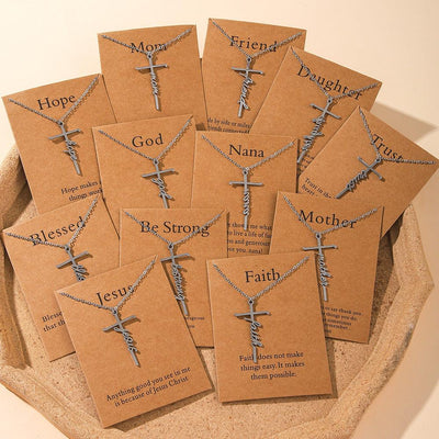 Faith Religious Gift Stainless Steel Cross Collarbone Chain Sweater Chain